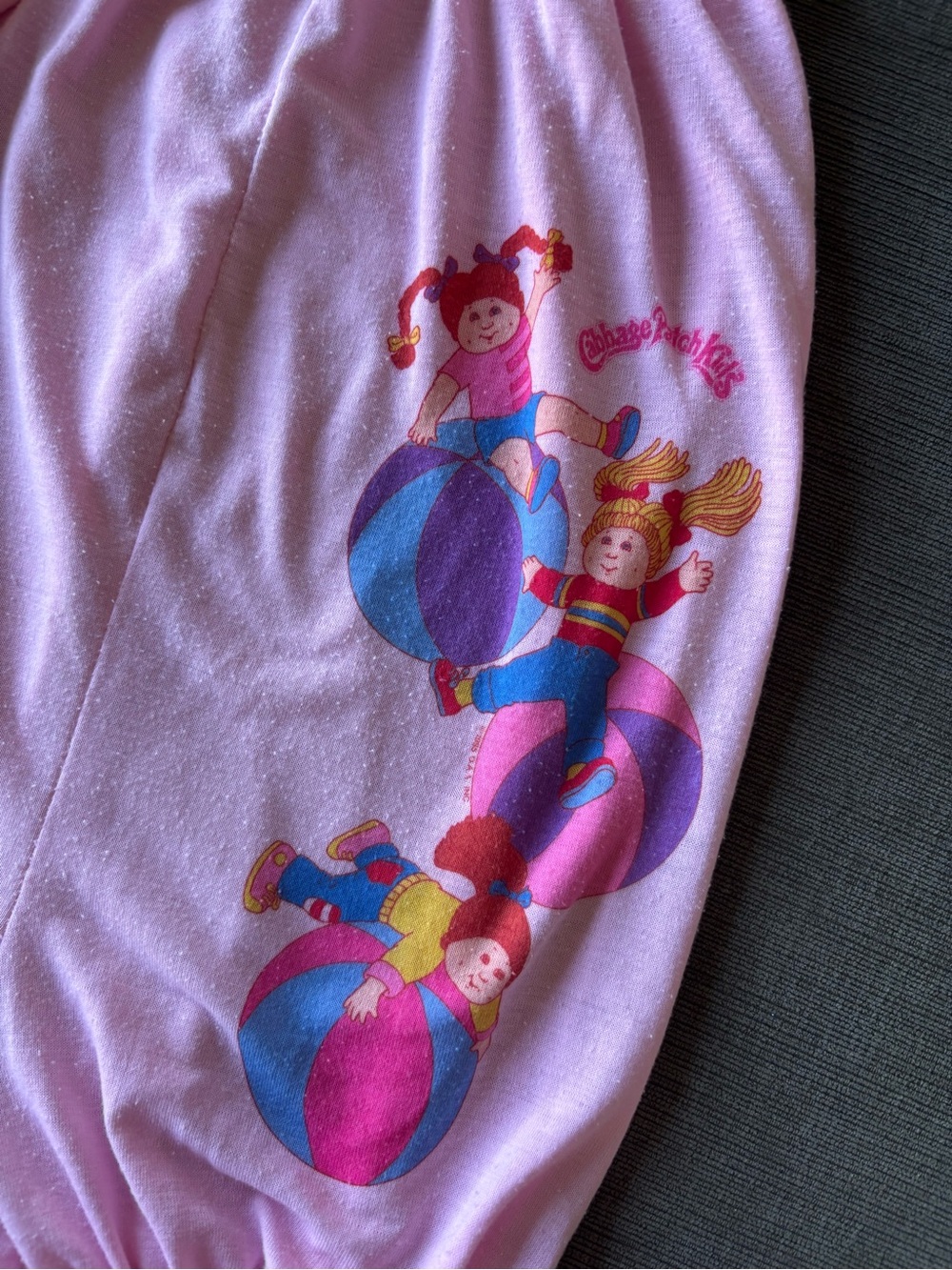 Vintage 80s Cabbage Patch Kids Pink Pajama Romper Wundies Size 8 - Picture 2 of 7
